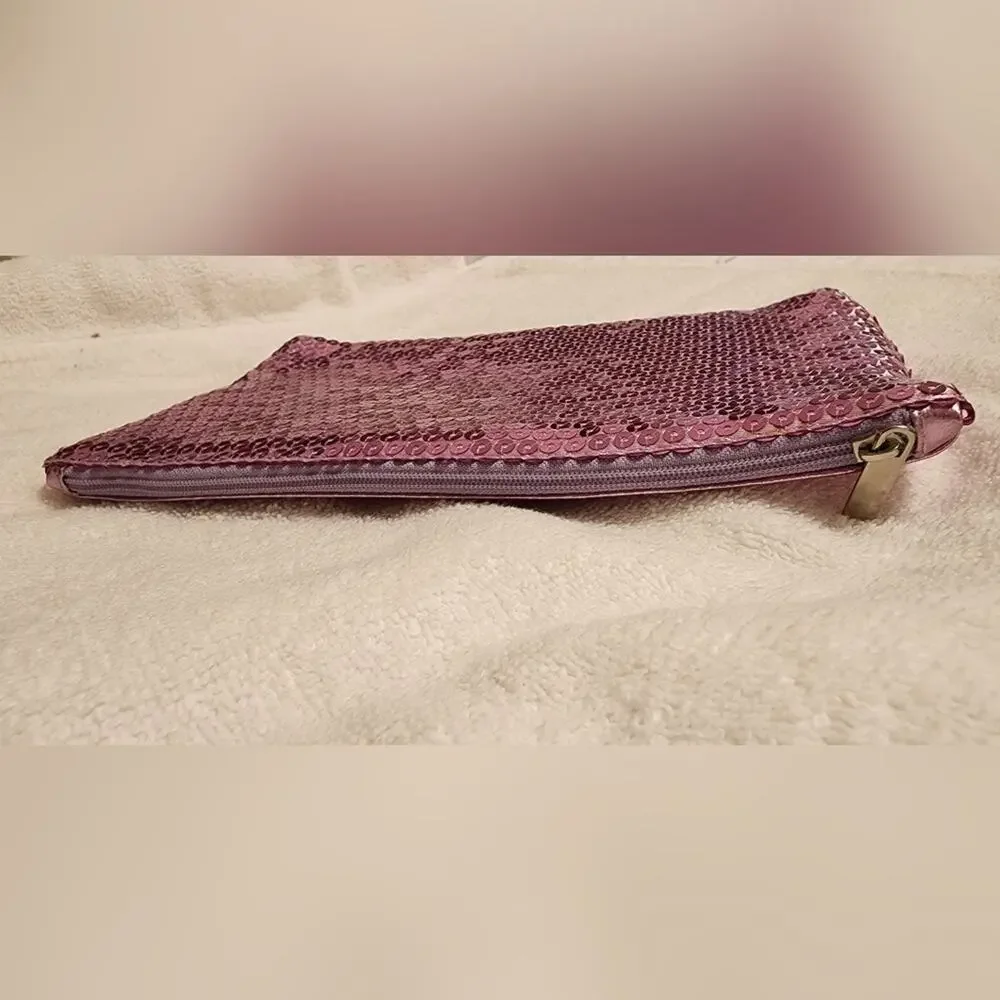 Jasmine la Belle Pink Sequined Cosmetic Bag - Barbiecore